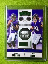 LAMAR JACKSON ROOKIE CARD CONTENDERS SP HAYDEN HURST RC  2018 Contenders EMERALD