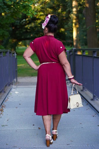 50er Jahre retro Hemdblusenkleid Vintage style Kleid grün - Picture 3 of 6