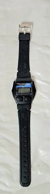 Asahi M-379 Digital Watch Face Button Space Modern Black Buckle Band