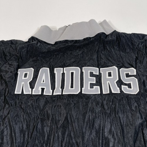 NEW Vintage Los Angeles Raiders Warm Up Track Jacket Mens 2XL 46 Black Silver - Picture 5 of 6