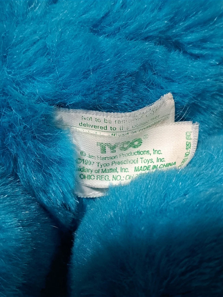 Vintage Tickle Me Cookie Monster 1997 Tyco 16" Talking Stuffed Plush Toy Tested Foto 4 de 4