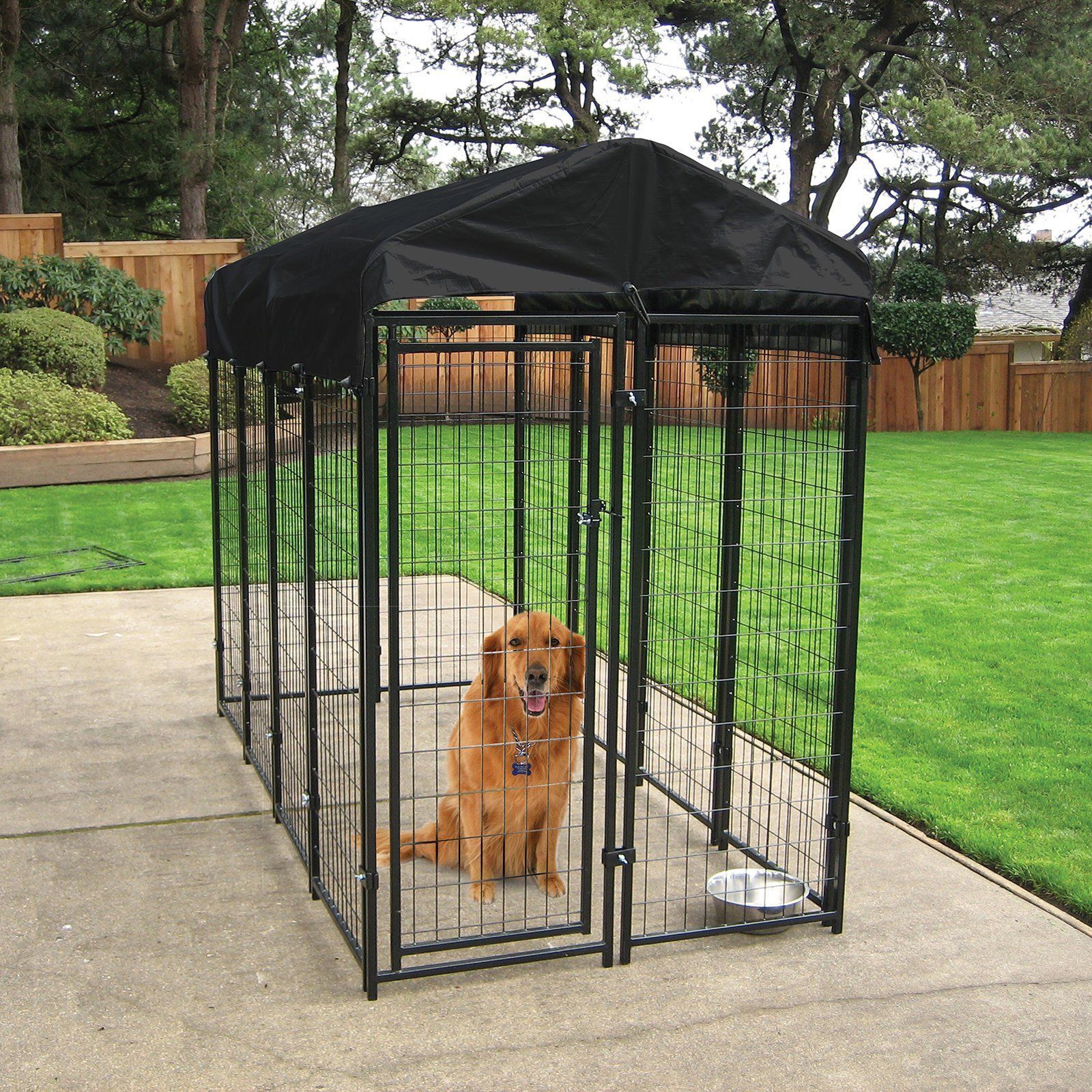 outdoor dog cage with cover