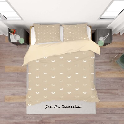 3D Abstract Leaves Pattern Brown Quilt Cover Set Bedding Sets Pillowcases 64