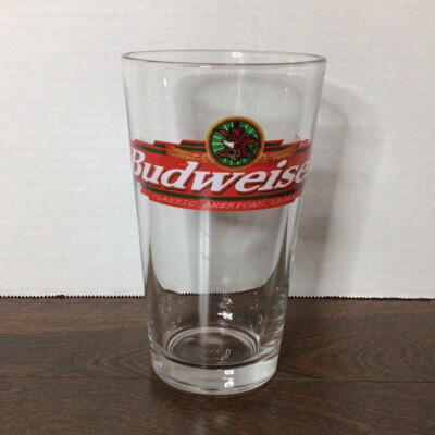 Budweiser Classic American Lager Eagle Logo 16oz Beer Pint Glass 6 