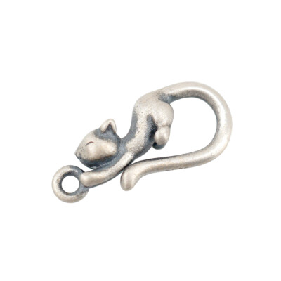シルバーアクセサリーOCHO(オチョ) Cat Key Hook キーフック Sterling Silver Cat Hook Eye Clasp for Necklace Bracelet Jewelry
