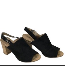 Women's Nine West Booties Black Open Toe Chic Sandals Size 8.5