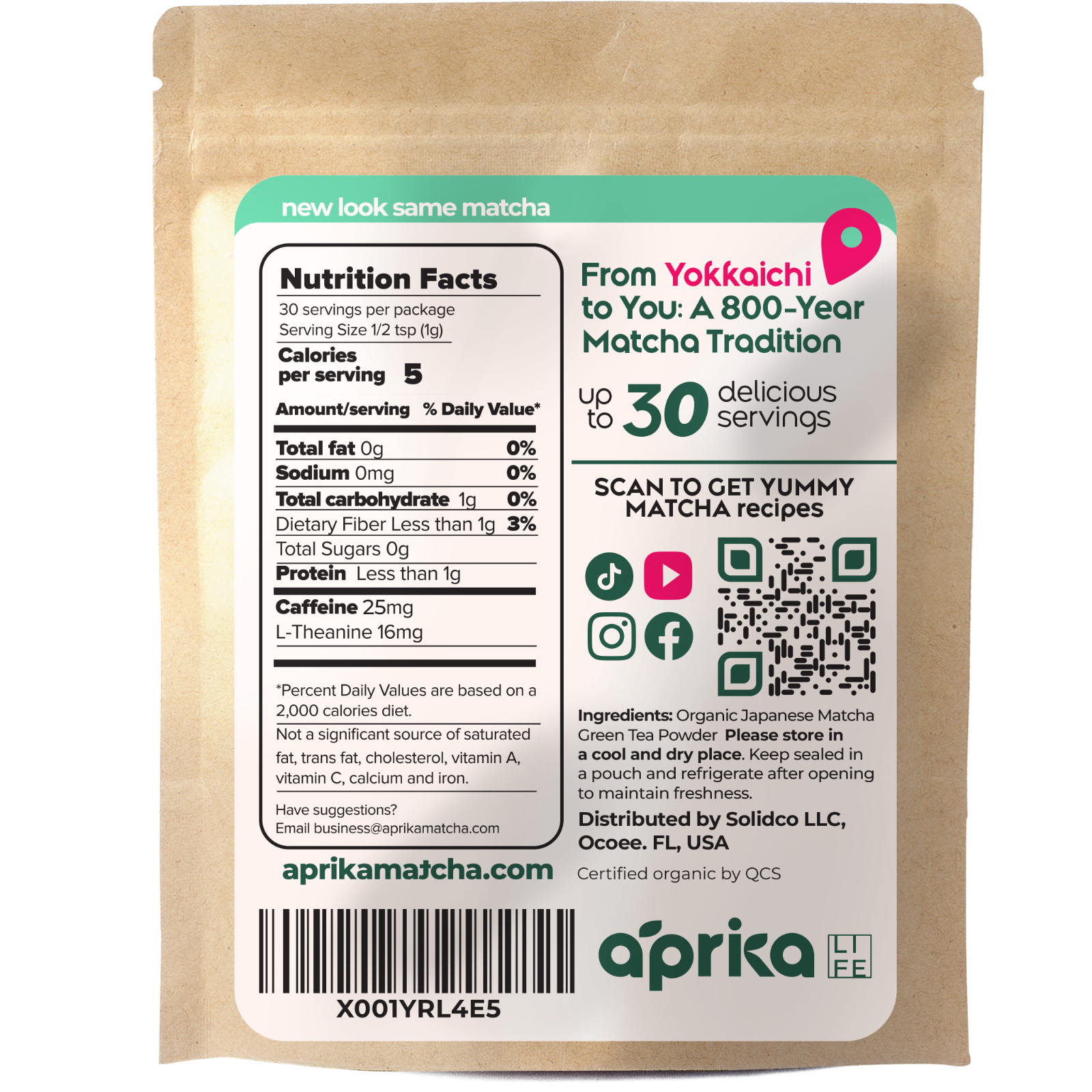 Premium Culinary Grade Organic Japanese Matcha Green Tea Powder Unsweetened, 30g