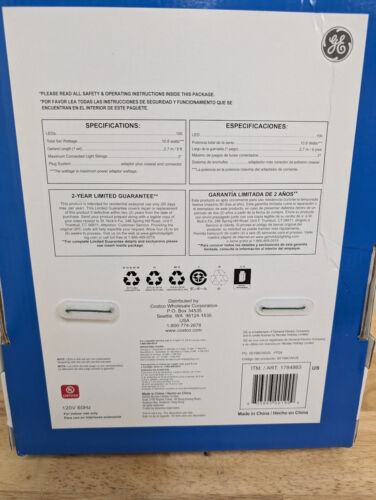 GE StayBright 100 luces transparentes brillo gema guirnalda 9 pies transparente alambre blanco cálido - Imagen 3 de 3