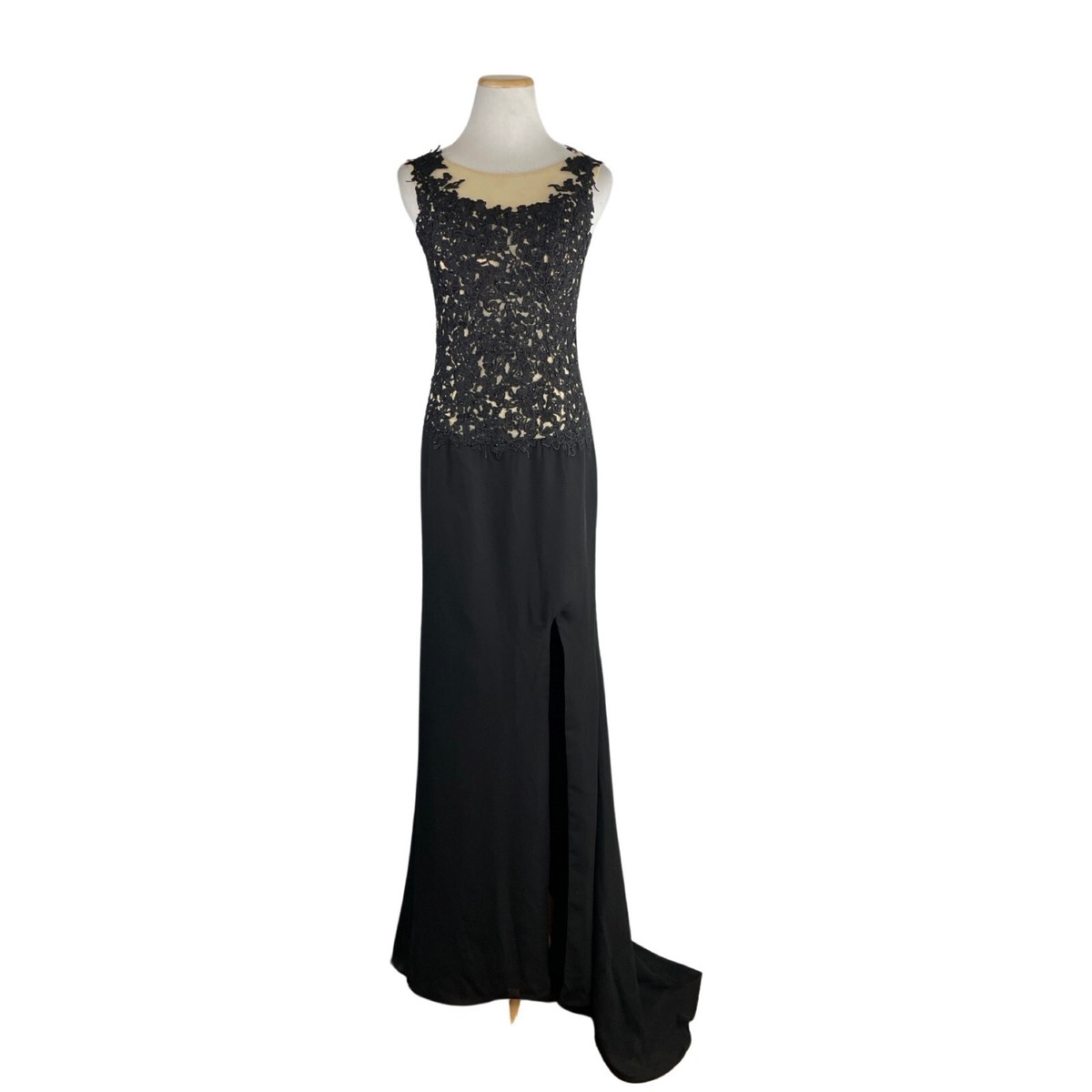 Hebeos Dress Size NWT Black Lace Floor Length Sleeveless Dress