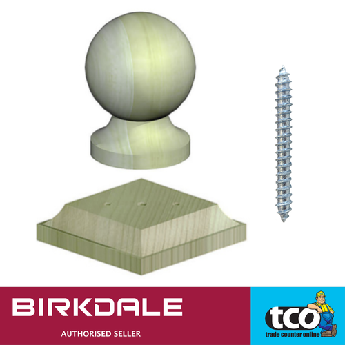 Wooden Fence Post Cap Finials Treated Ball Acorn Temple 3" or 4