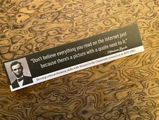 Abraham Lincoln Bookmark Internet Quote 1.75" X 7" Paper