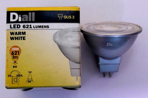 1X 8W (=50W) Diall LED Dimmable MR16 GU5.3 2700K Réflecteur Spot Lampe ...