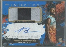 Malik Bowman 2021-22 Topps Inception OTE Basketball Autograph Patch Rookie #1/6
