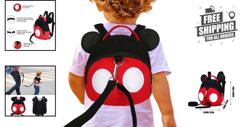 Unisex Red Child Safety Harness - Lightweight and Adjustable Leash for Toddlers - Image 2 of 4