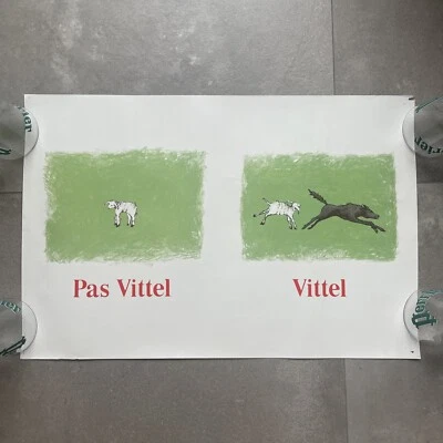 Affiche Originale VITTEL -L'agneau et le loup - 40 x 60 cm - Photo 1/4
