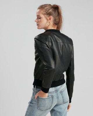 Womens Leather Jacket Black Bomber Pure Lambskin Jacket Size Womens Leather Jacket Black Bomber Pure Lambskin Jacket Size