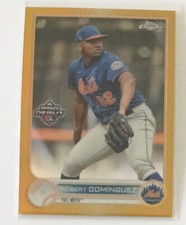 2022 Topps Pro Debut Chrome Robert Dominguez #22/50 Gold Refractor New York Mets