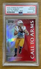 Justin Herbert 2020 Panini Playoff Call To Arms - Red #CA19 Grade PSA 10