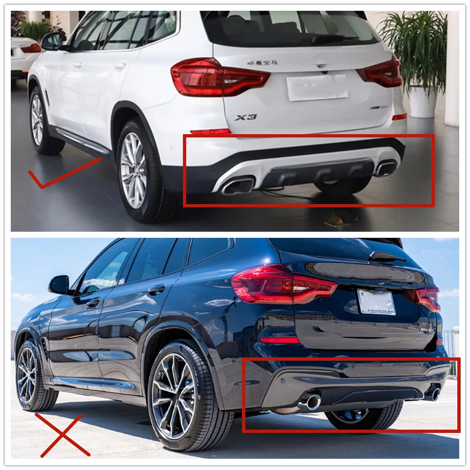 Silenciador de garganta trasera tubo de escape Balck para BMW X3 X4 2018 2019 2020 AA Foto 3 de 4