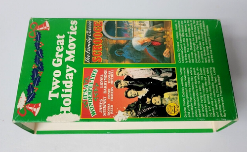 VHS Box Set Two Great Holiday Movies: Its a Wonderful Life Scrooge James Stewart - Picture 9 of 10