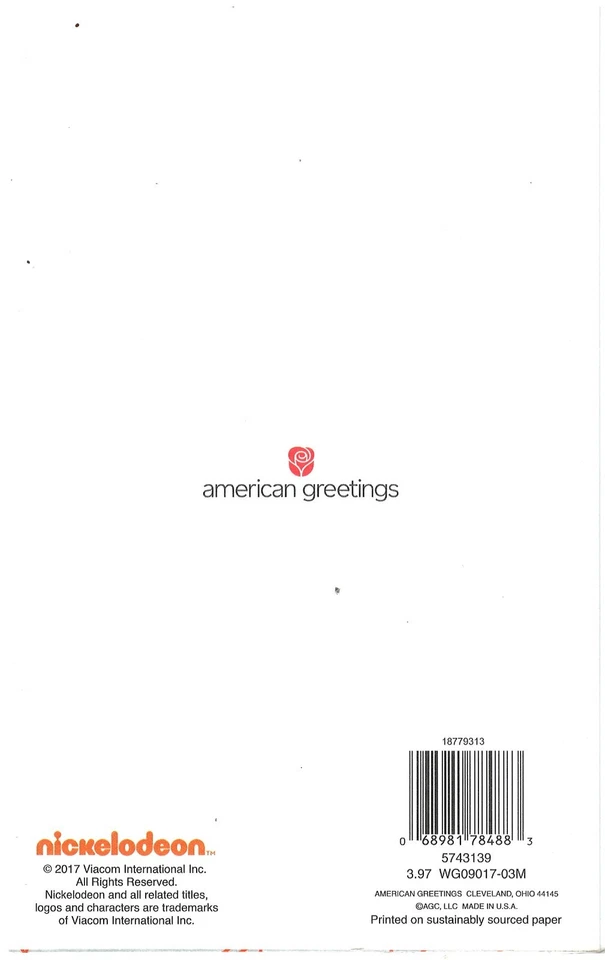 2017 Caps Off to You! Nickelodeon Graduation Card 5743139 WG09017-03M - Image 2 of 4