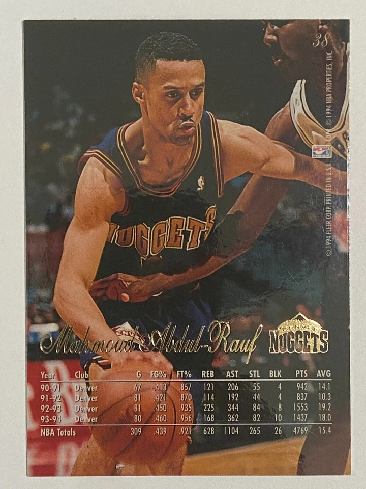 1994-95 Flair #38 Chris Jackson Mahmoud Abdul-Rauf Denver Nuggets - Image 2 of 2