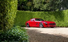 Cars mercedes tuning red supercar Desk Mat Stitched