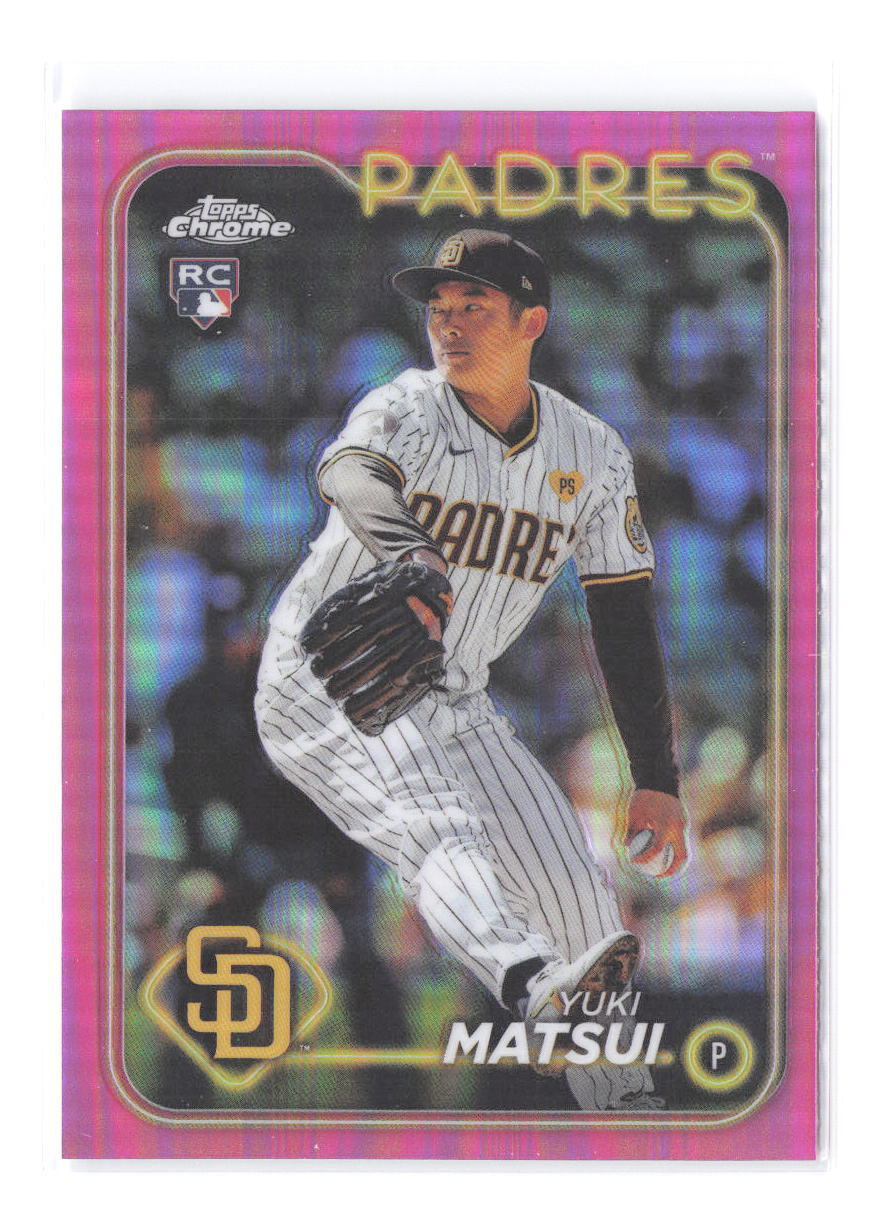 2024 Topps Chrome Yuki Matsui RC Pink Refractor Rookie Card 116 San Diego Padres