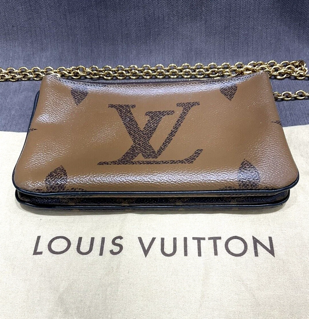 reverse monogram double pochette