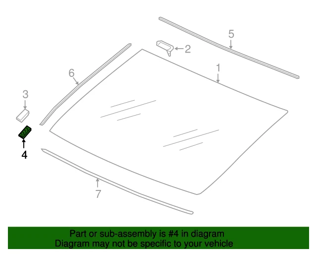 Parabrisas genuino OEM Acura Honda Sujetador B 91501-S70-003 Foto 2 de 3