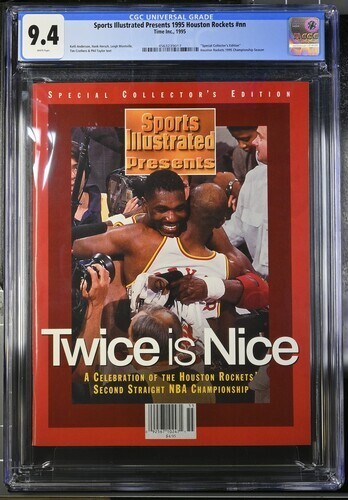 Olajuwon Drexler July 4, 1994 Sports Illustrated NBA Champ Twice is Nice CGC 9.2 - Picture 2 of 2