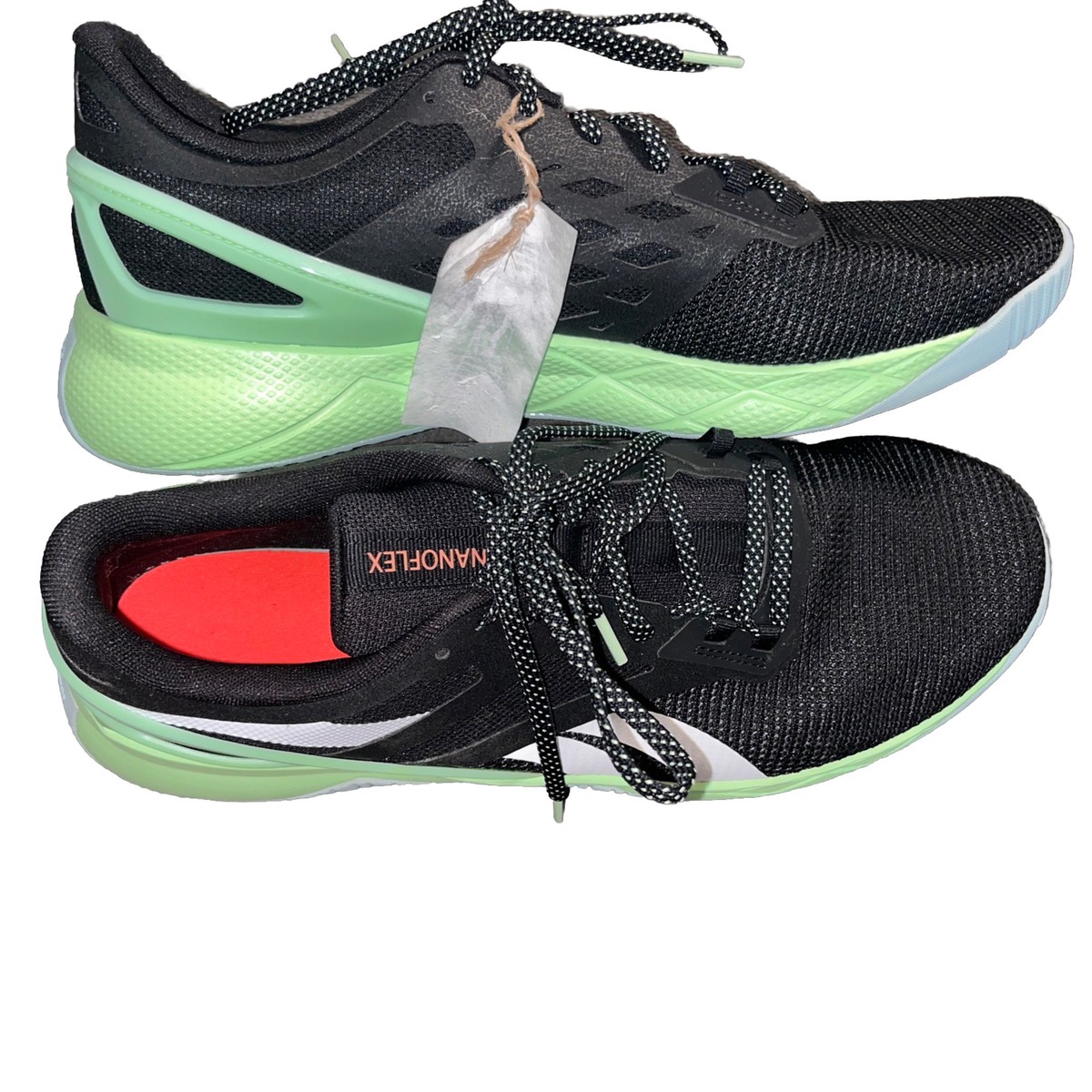 Reebok Nanoflex TR‎ Black Neon Mint Athletic Running Shoes Men\'s 11.5 Nanoflex TR Work - RB3317 - Reebok Work main image 4
