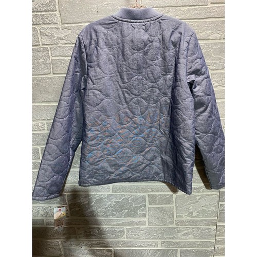 Cat & Jack Kids Blue Quilted Chambray Puffer Jacket Size Lg 10/12 - Picture 3 of 5