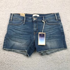 Levis Shorts Womens 10 Misses Mid Rise 4" Fray Hem Stretch Vintage Denim NEW NWT