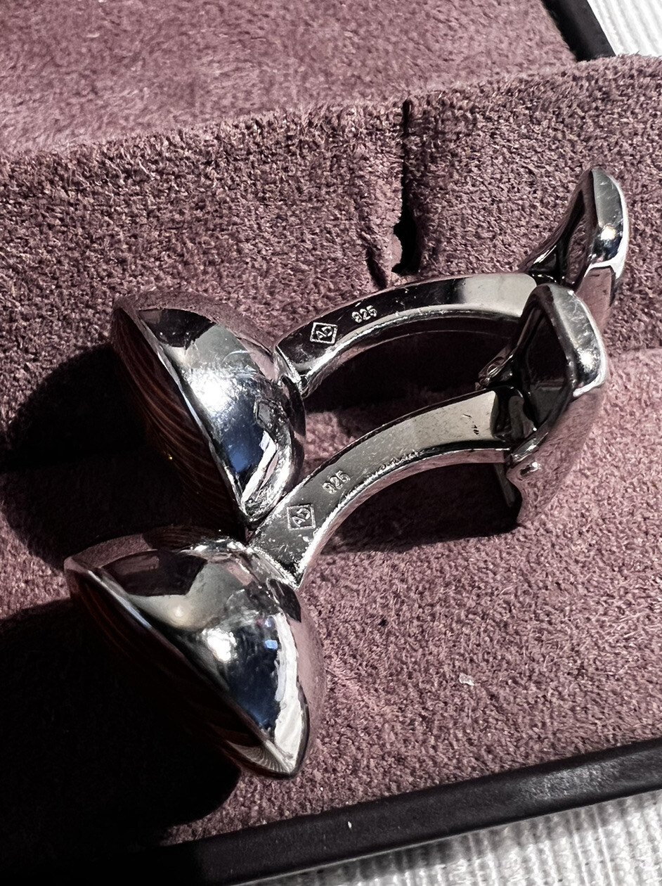 Dunhill Roadster Headlight Cufflinks Sterling Sil… - image 4