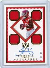 2017 Panini Vertex Football Capstone Quad Relic Autograph #CP-TH Tyreek Hill /75