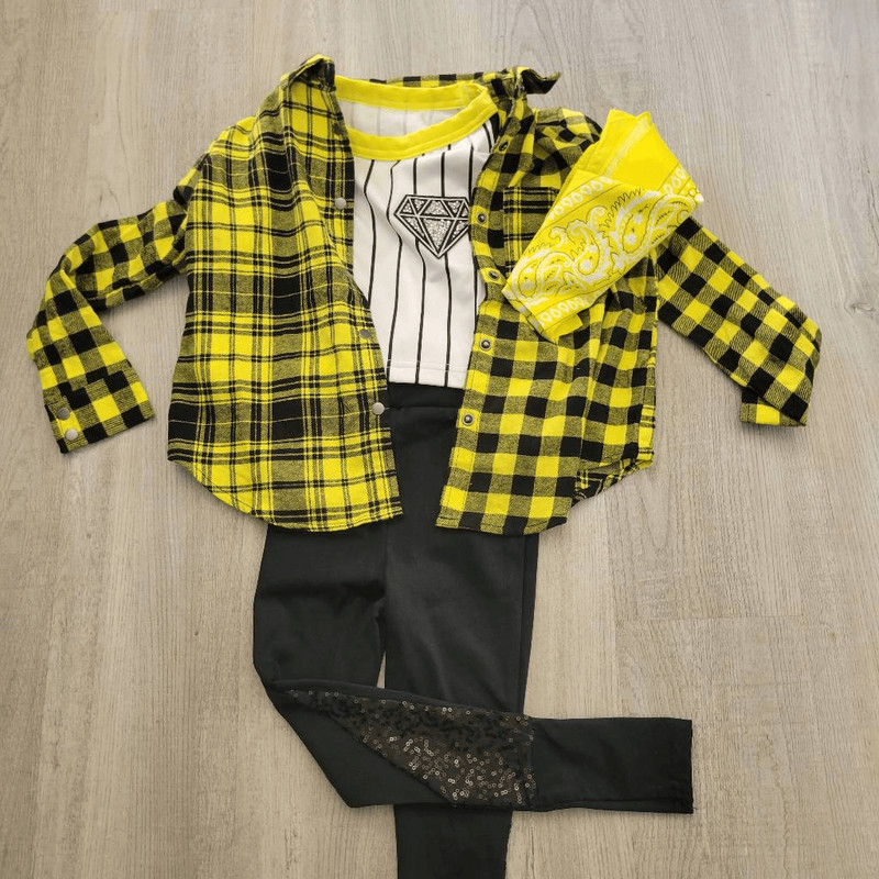 Weissman costume hip hop yellow and black youth extra small NWOT