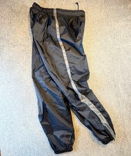 VTG 90s Nike Womens M 8-10 Black Track Windbreaker Nylon Ankle Zip Pants Y2K