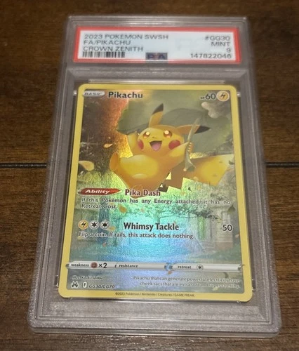 2023 POKEMON SWORD & SHIELD CROWN ZENITH #GG30 FULL ART/PIKACHU PSA 9
