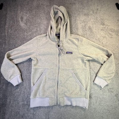 Patagonia Jacket Womens XS Gray Fleece Full Zip Hooded Sherpa Lined STY26136
