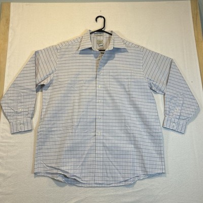 LL Bean Shirt Mens 17 33 Plaid White Long Sleeve Traditional Fit Button Down