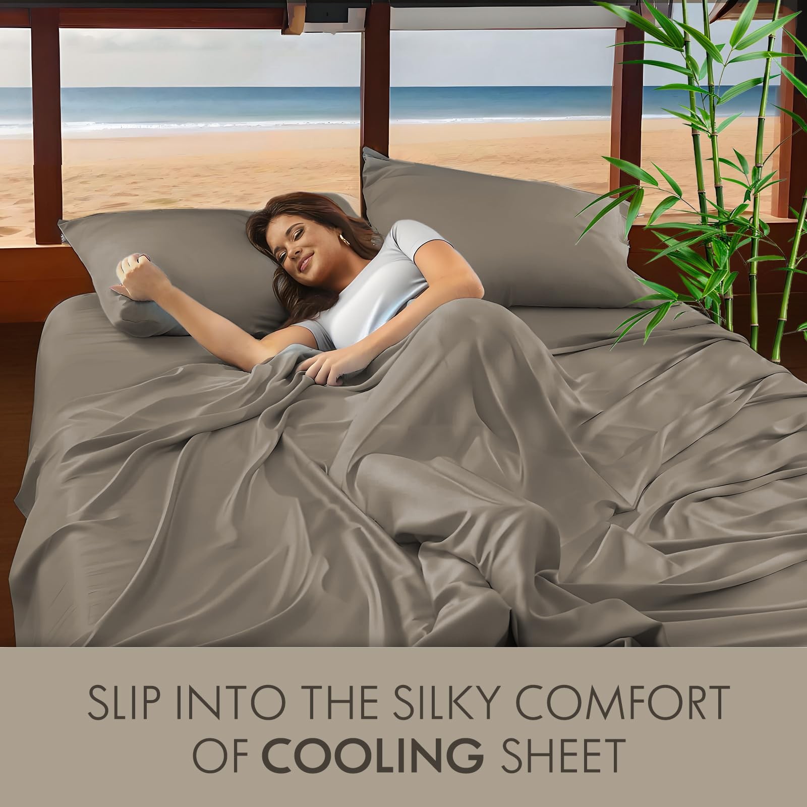 ClevaHome Twin Bed Sheet Set 100% Rayon, Soft Cooling with 16in Deep Pockets