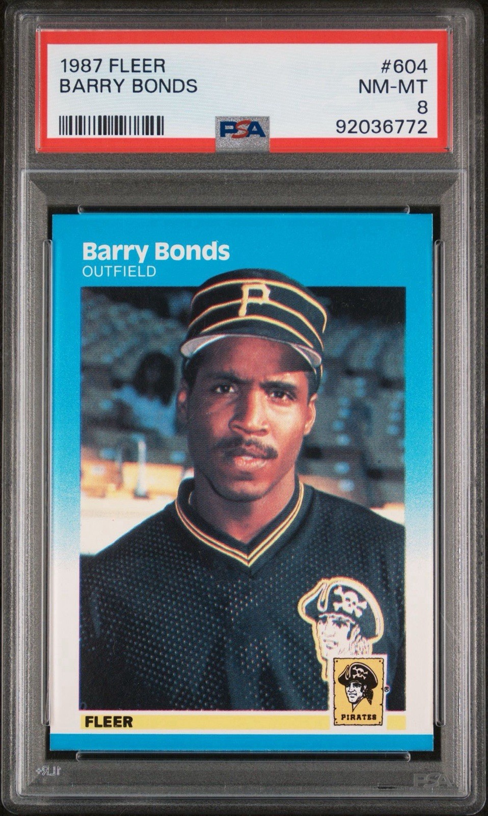 1987 Fleer #604 Barry Bonds Rookie RC PSA 8