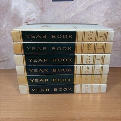 The World Book Year Book 1965-1970 Green Encyclopedia Set Of 6 Collectibles