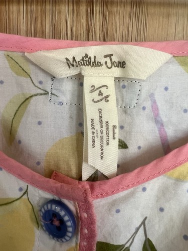 Matilda Jane Lemon Print Romper Size 4 Girls - Picture 3 of 4