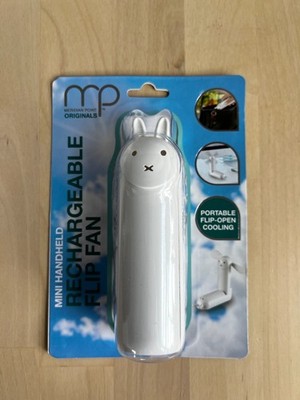 Meridian Point Cute Kawaii Miffy Bunny Mini Rechargeable Flip Fan Portable NEW