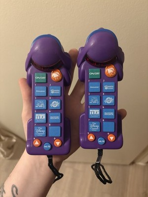 Vintage (2) Purple Kids TV Channel Remote Nickelodeon Disney Cartoon Network