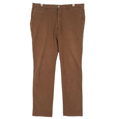 Massimo Dutti Men Slim Stretch Chino Trousers Brown W36 L34