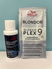 Wella Blondor Plex 9 Powder Lightener & Welloxon Perfect 20 Volume Developer New