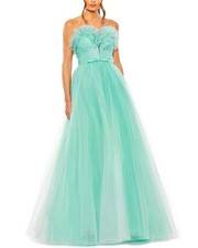 Mac Duggal Strapless Glitter Tulle Gown Women's